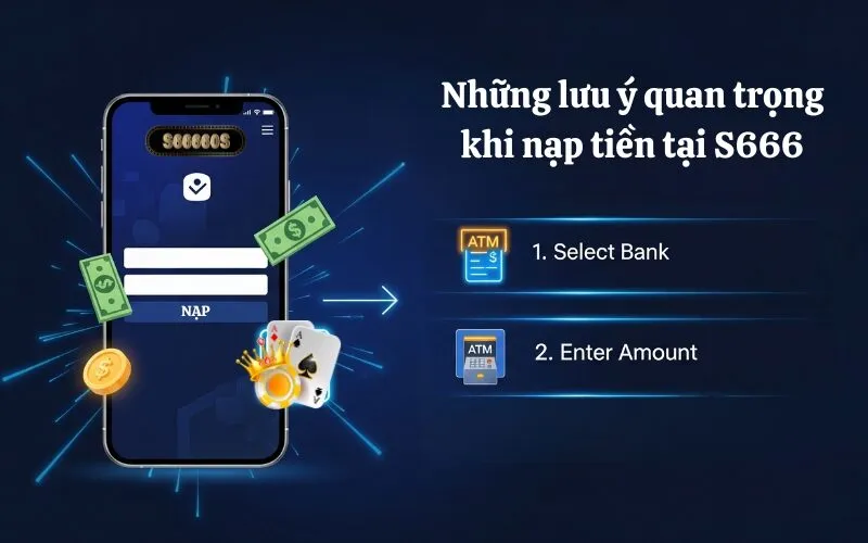 Những lưu ý quan trọng khi nạp tiền tại S666